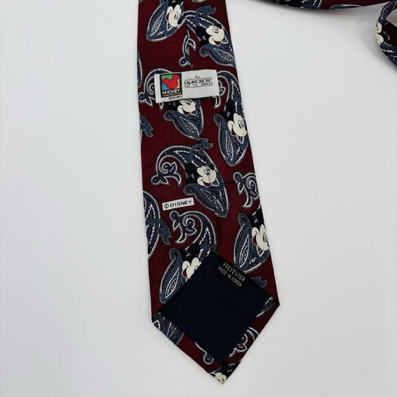 MICKEY MOUSE Vintage Maroon/Gray Polyester Tie by Balancine The Tie Works - EUC - Picture 3 of 4